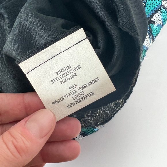 Strapless Sequin Geometric Mini Dress - Picture 12 of 12